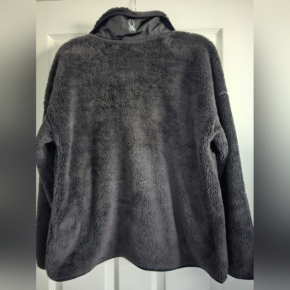 Spyder Cozy Faux Fur Pullover Jacket-Black-Size Large-NWT - Picture 9 of 11